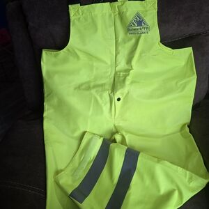 Bulwark FR Hi-Vis Yellow Safety Rain Bib Overalls